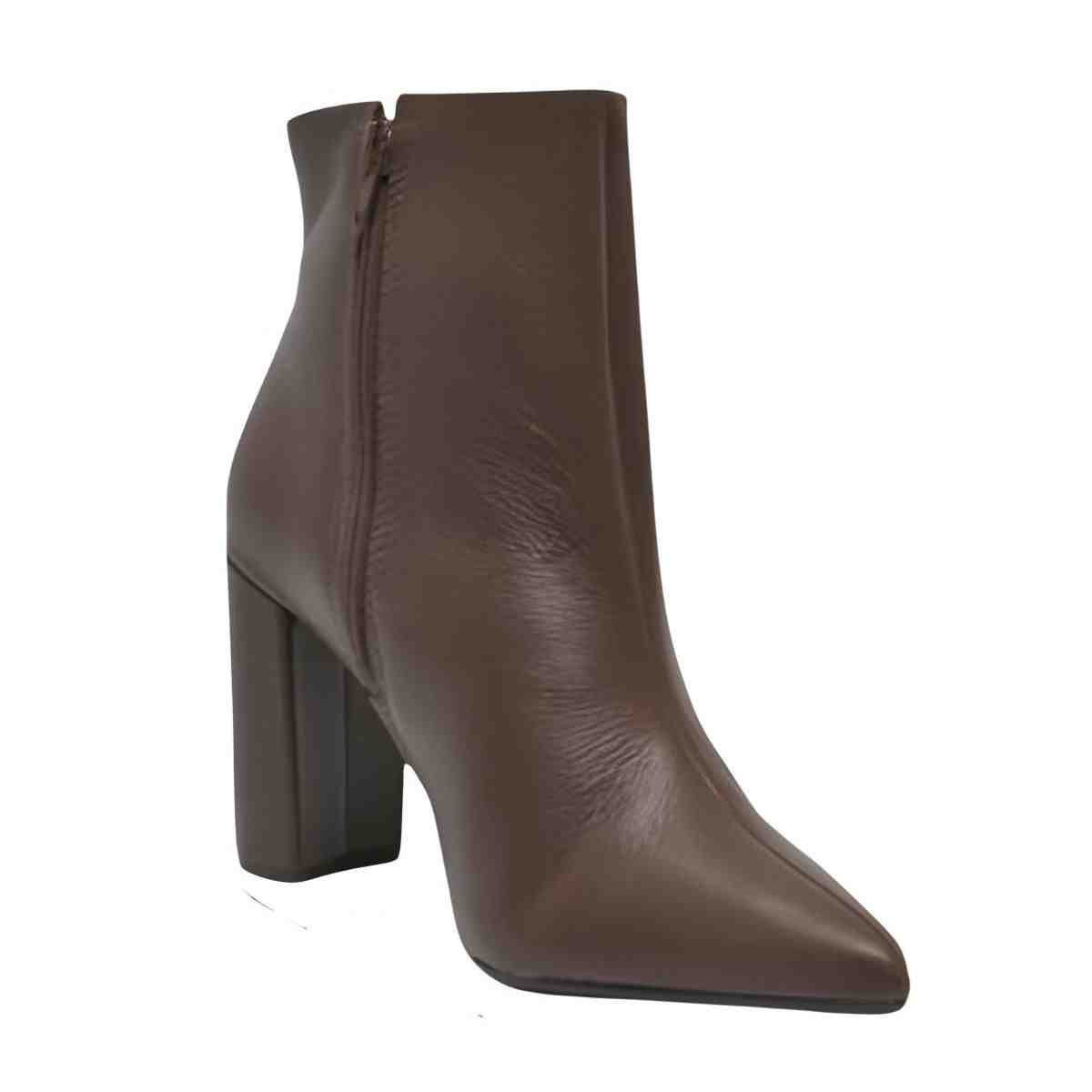 Bota Feminina Cano Baixo Social Via Marte Marrom Marrom 6