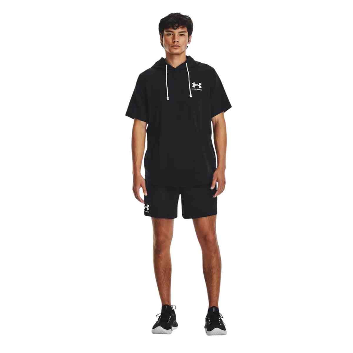 Shorts Masculino Curto Under Armour Rival Terry Preto Preto 2