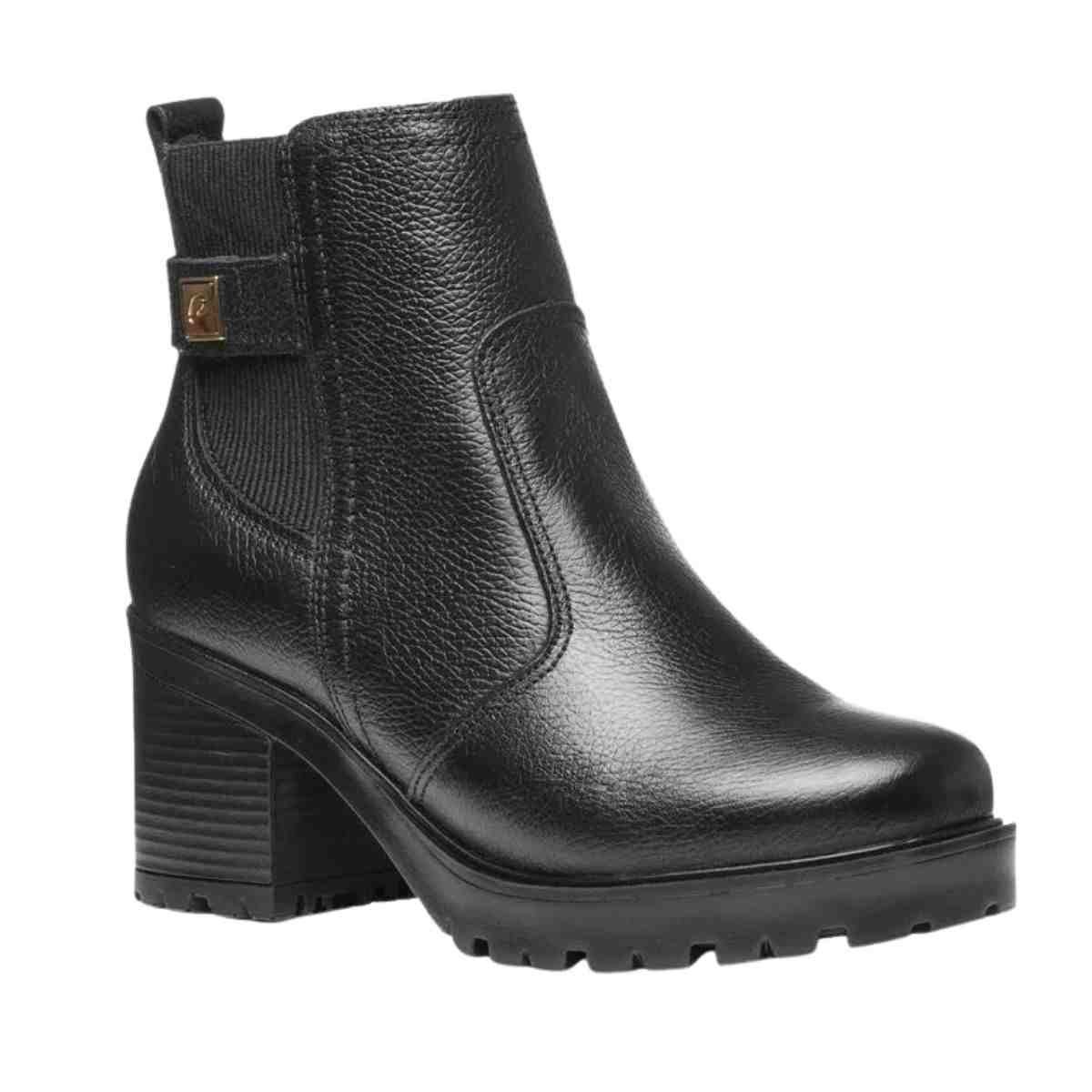 Bota Feminina Coturno Pegada Levels Preta Preto 2