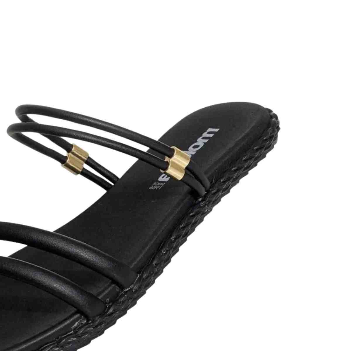 Tamanco Feminino Rasteiro Moleca Preto Preto 5