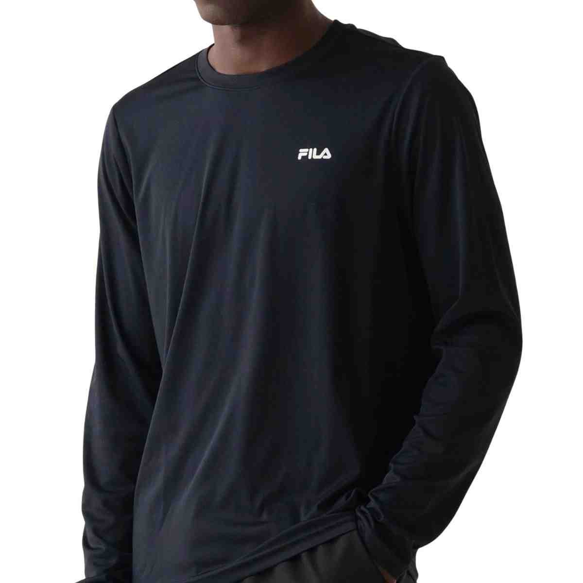 Camiseta Masc Ml Fila Masc. Basic Sports F11at01140-2069 Preto 3