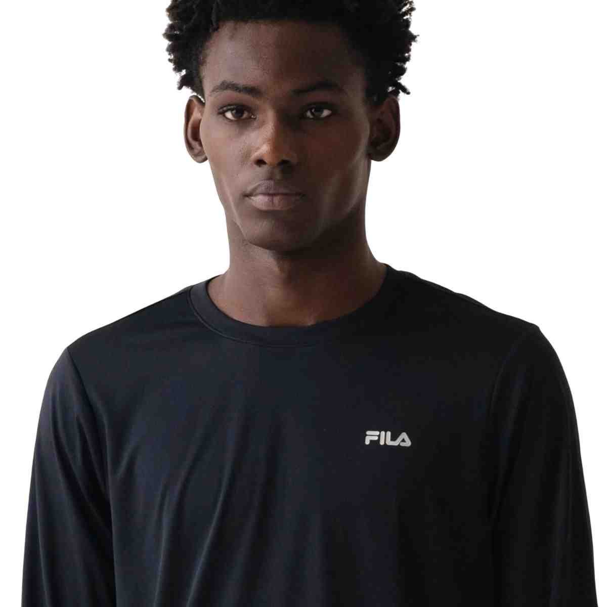 Camiseta Masc Ml Fila Masc. Basic Sports F11at01140-2069 Preto 4