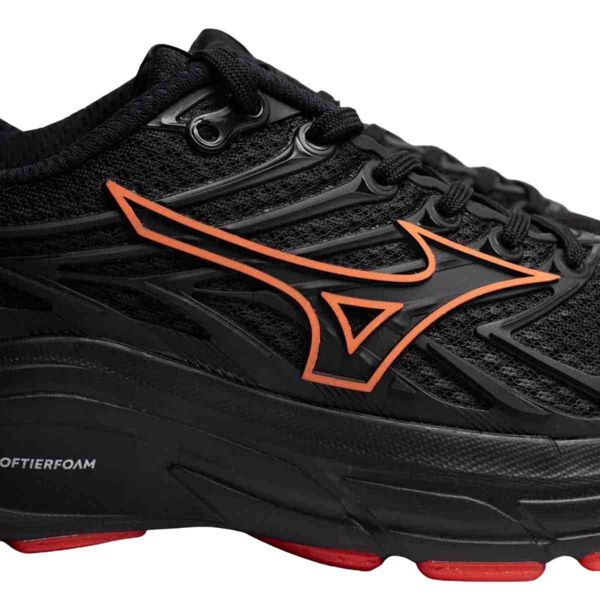 Tênis Corrida Masculino Mizuno Jet 8 Preto E Vermelho Preto 3