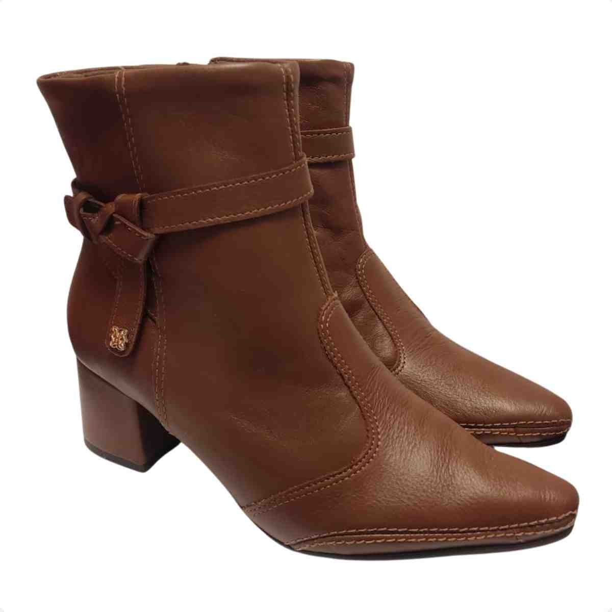 Bota Feminina Cano Baixo Ramarim  Camel Marrom 2