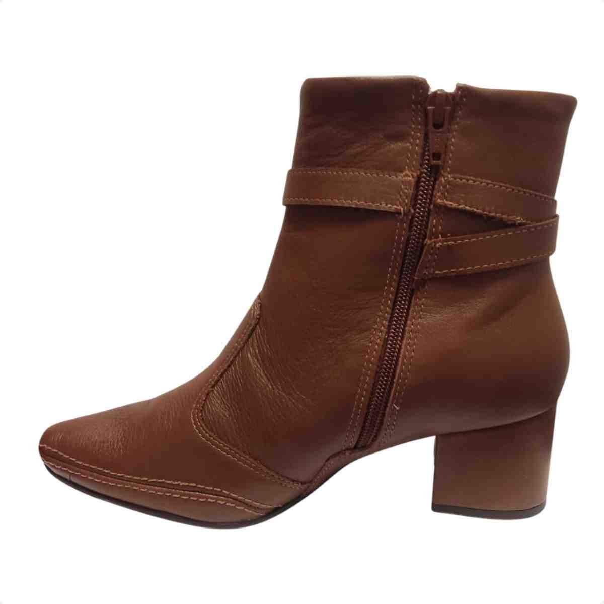 Bota Feminina Cano Baixo Ramarim  Camel Marrom 3
