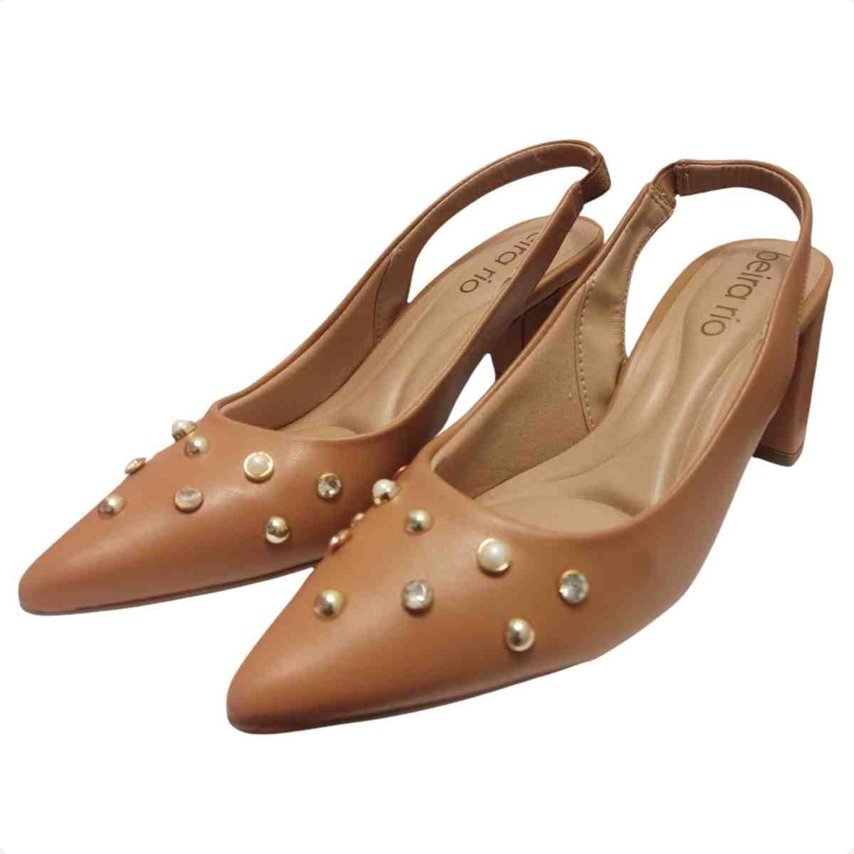 Sapato Feminino Slingback Beira Rio Camel Marrom 2