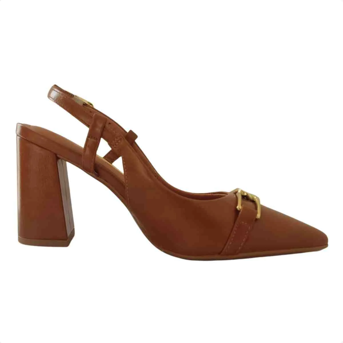 Sapato Feminino Slingback Vizzano Caramelo Marrom 3