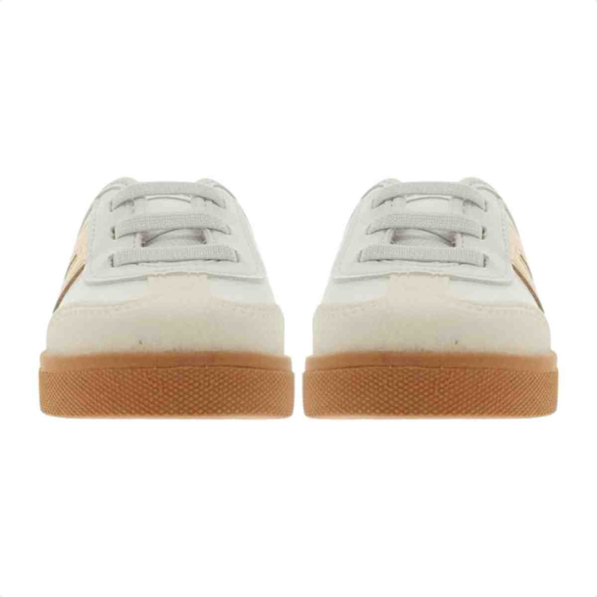 Tênis Casual Molekinha Branco Off Dourado Branco 4