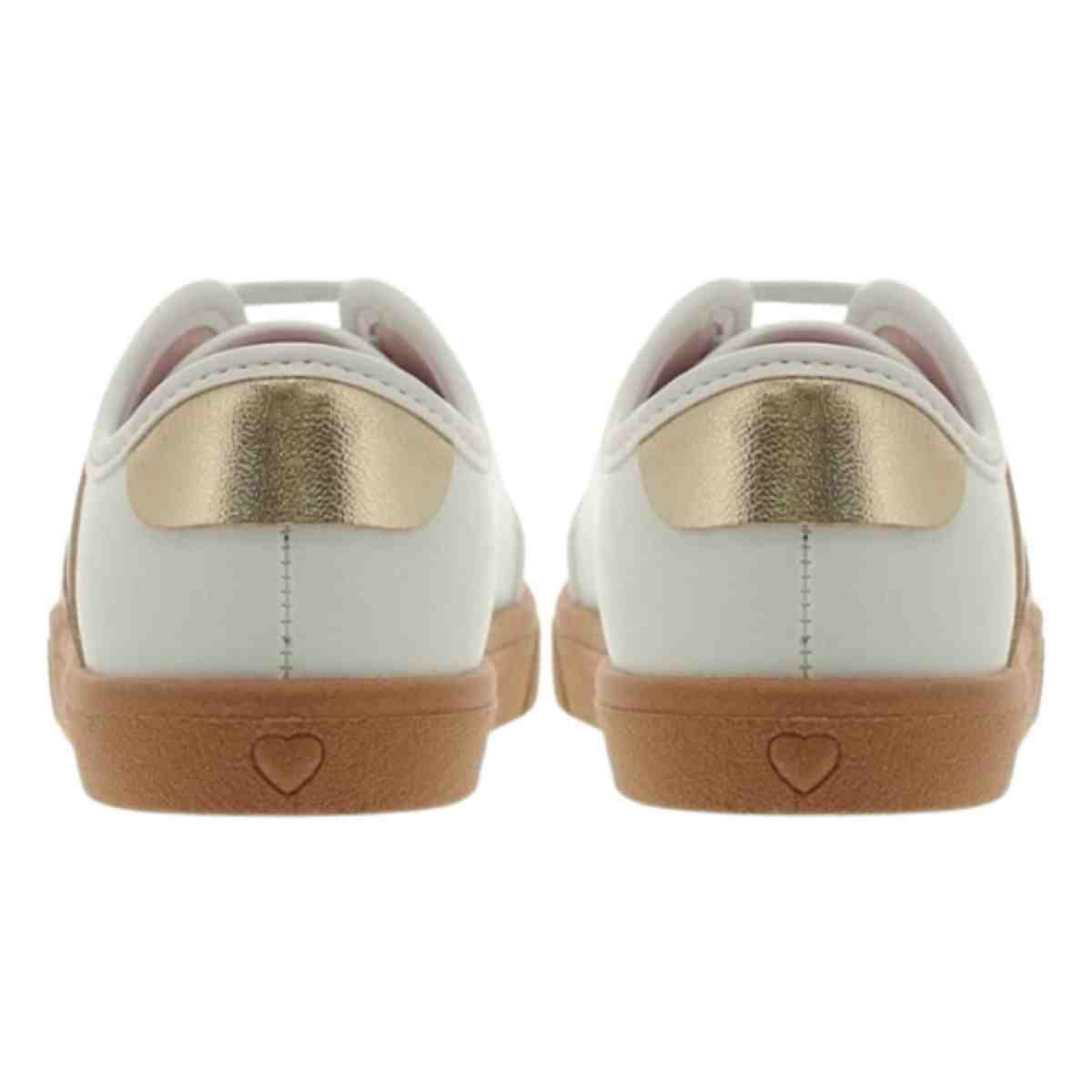 Tênis Casual Molekinha Branco Off Dourado Branco 5