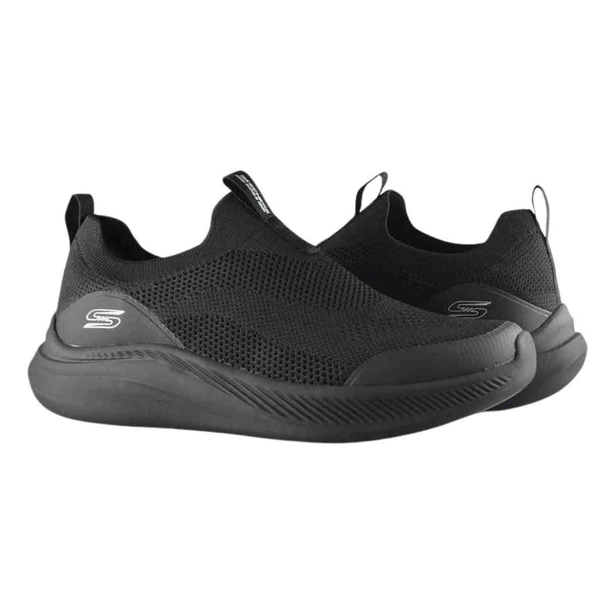 Tênis Corrida Masculino Skechers Bobs Moda Flex Preto Preto 5