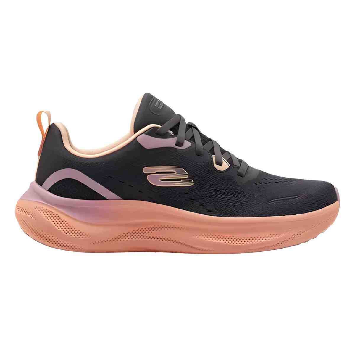 Tênis Corrida Feminino Skechers Skech Cloud Roxo E Laranja