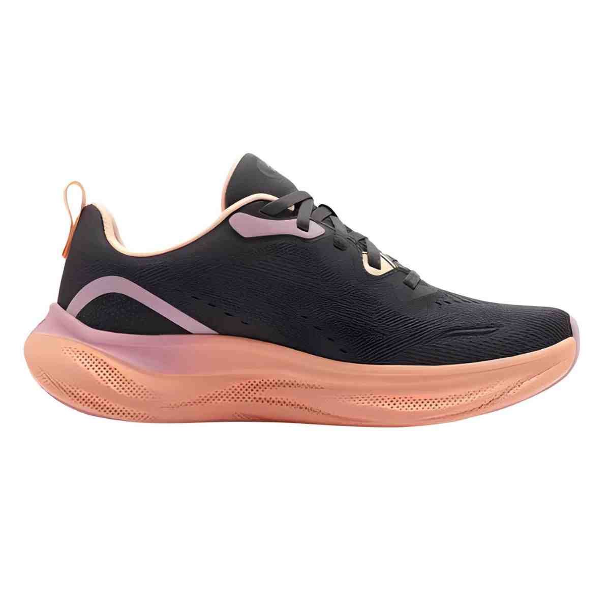 Tênis Corrida Feminino Skechers Skech Cloud Roxo E Laranja Preto 4