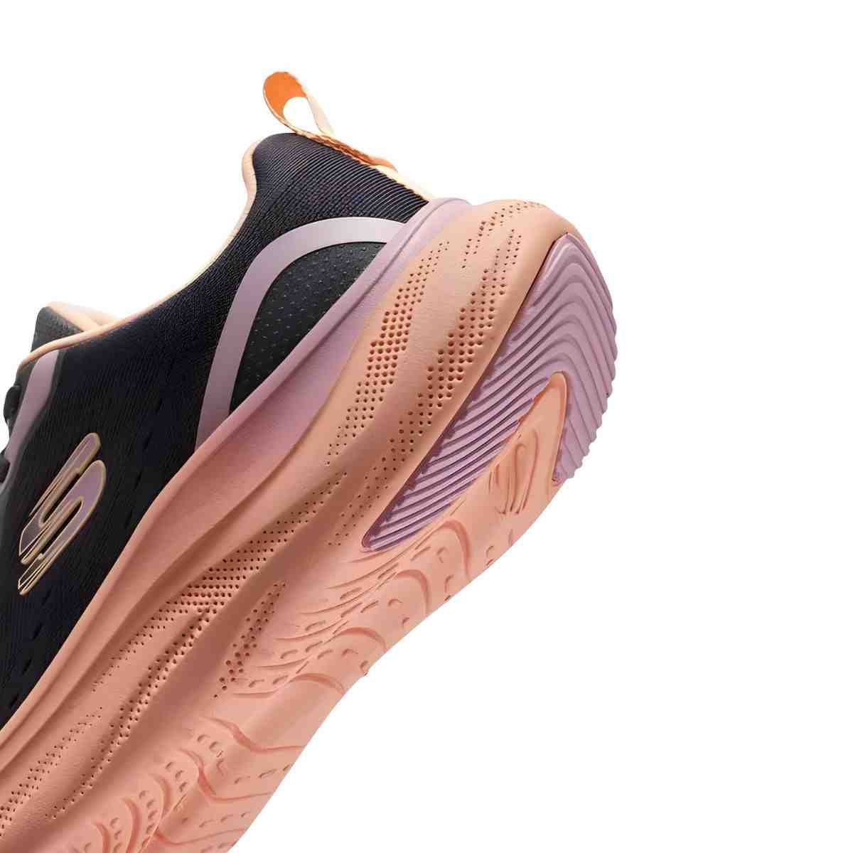 Tênis Corrida Feminino Skechers Skech Cloud Roxo E Laranja Preto 5