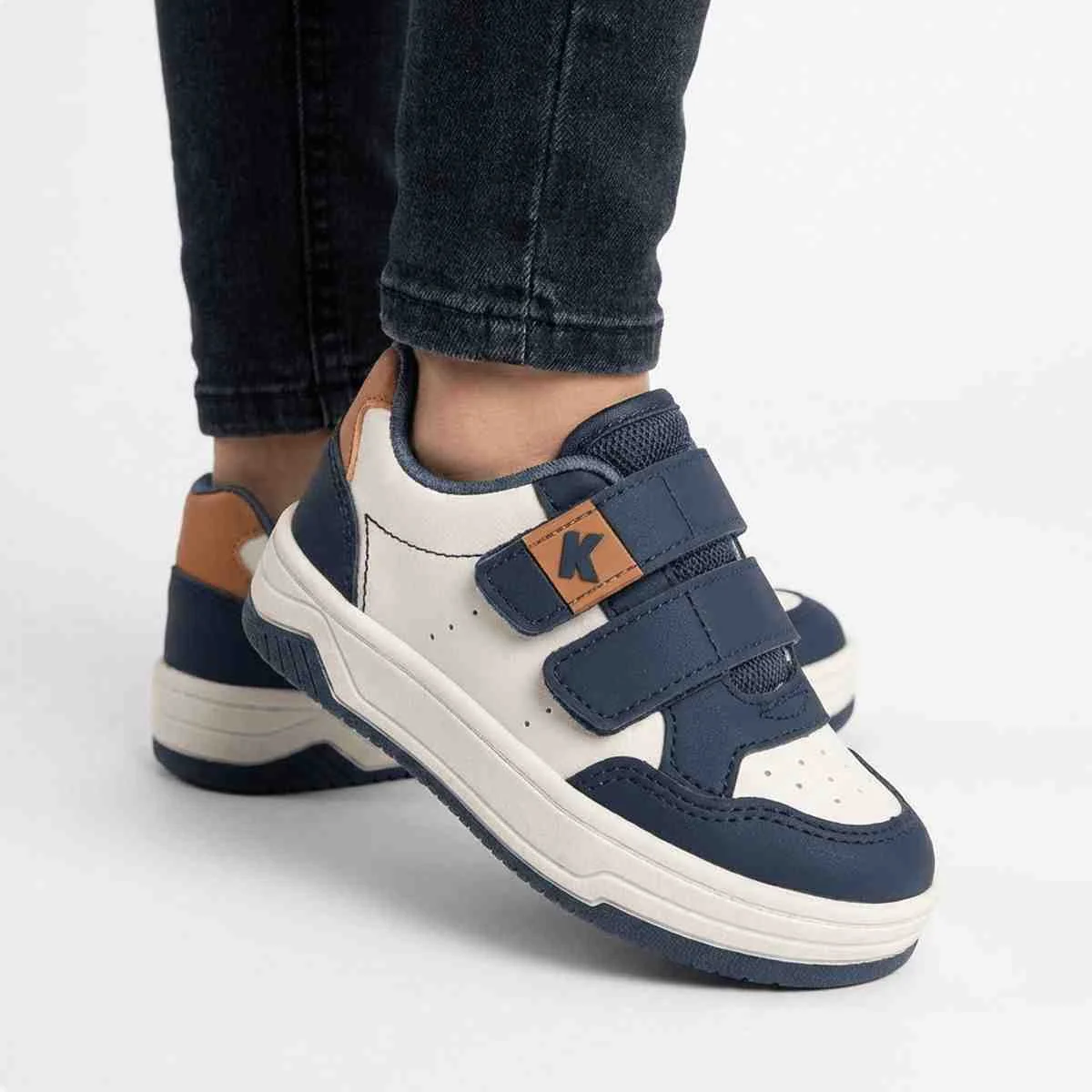 Tênis Casual Infantil Kidy  Branco Off Marinho Off White/Azul Marinho 2