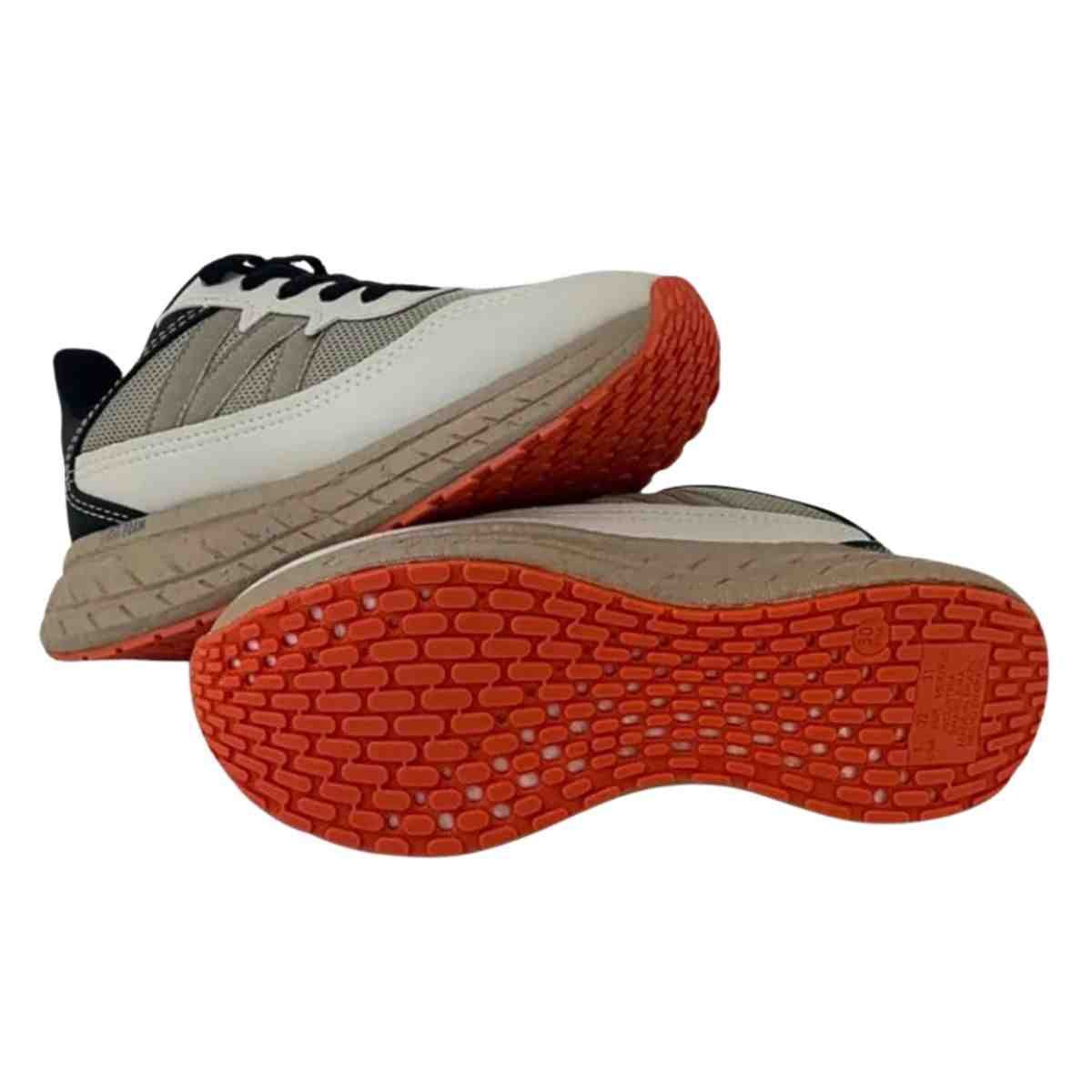 Tênis Running Infantil Molekinho Areia Branco Preto Bege 3