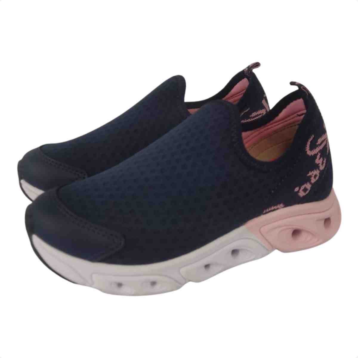 Tênis Running Infantil Kidy Marinho Rosa Azul Marinho 3