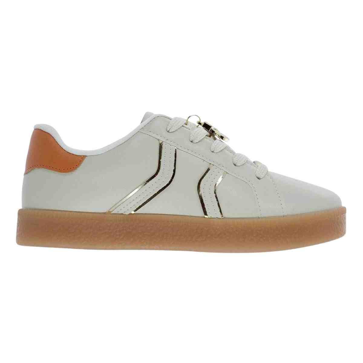 Tênis Casual Infantil Molekinha Branco Off Dourado
