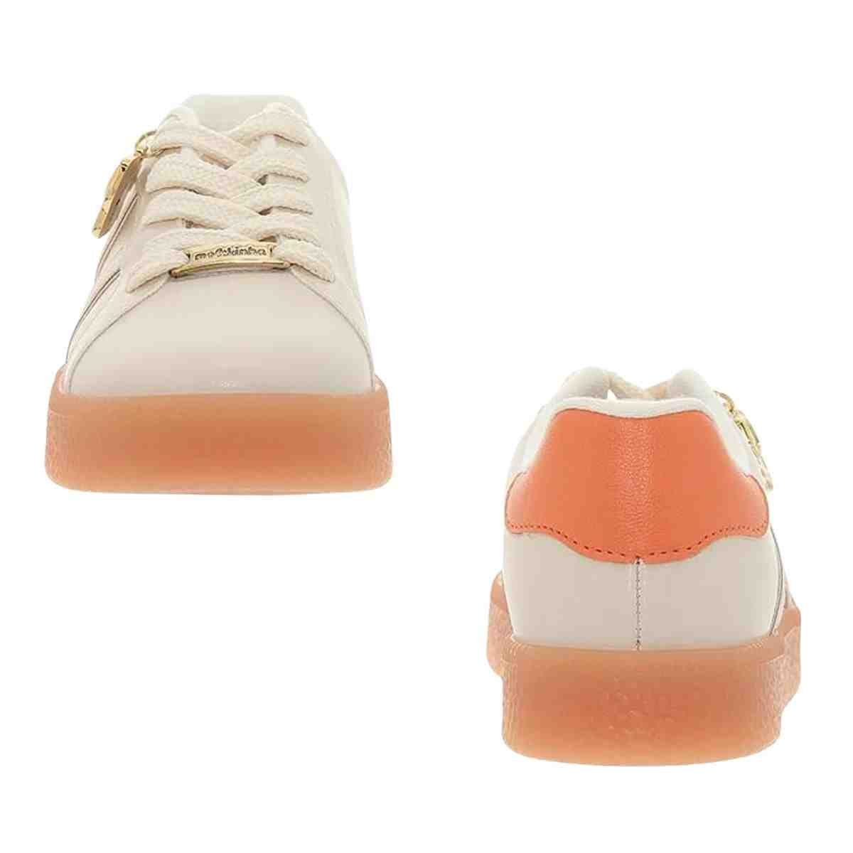 Tênis Casual Infantil Molekinha Branco Off Dourado Branco 5