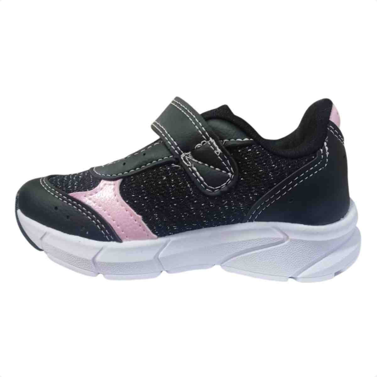 Tênis Running Infantil Kidy Preto Rosa Preto/Rosa 3