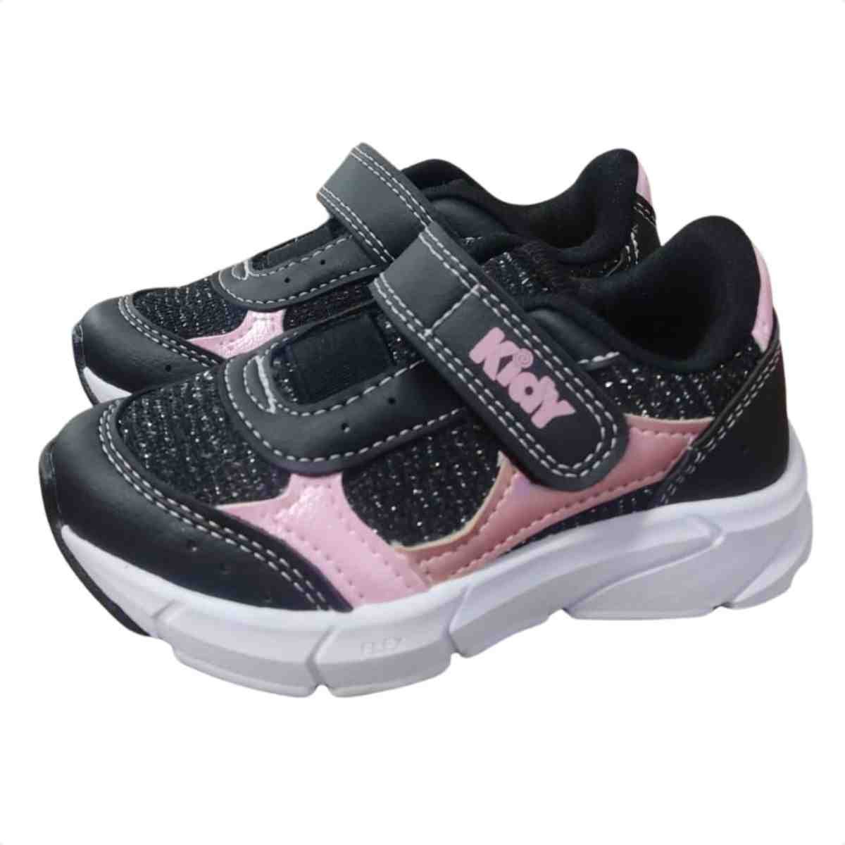 Tênis Running Infantil Kidy Preto Rosa Preto/Rosa 4