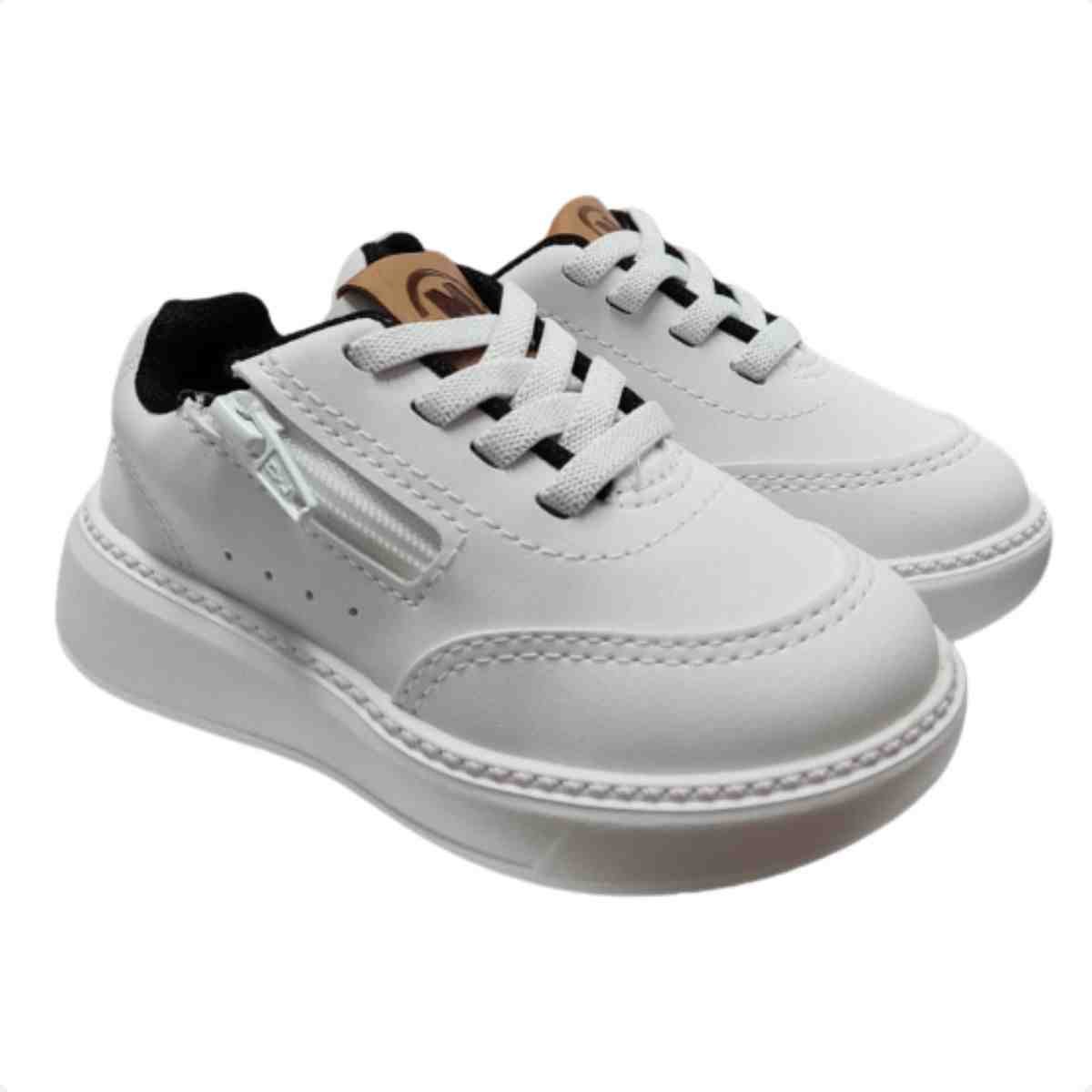 Tênis Casual Infantil Molekinho Branco Branco 2