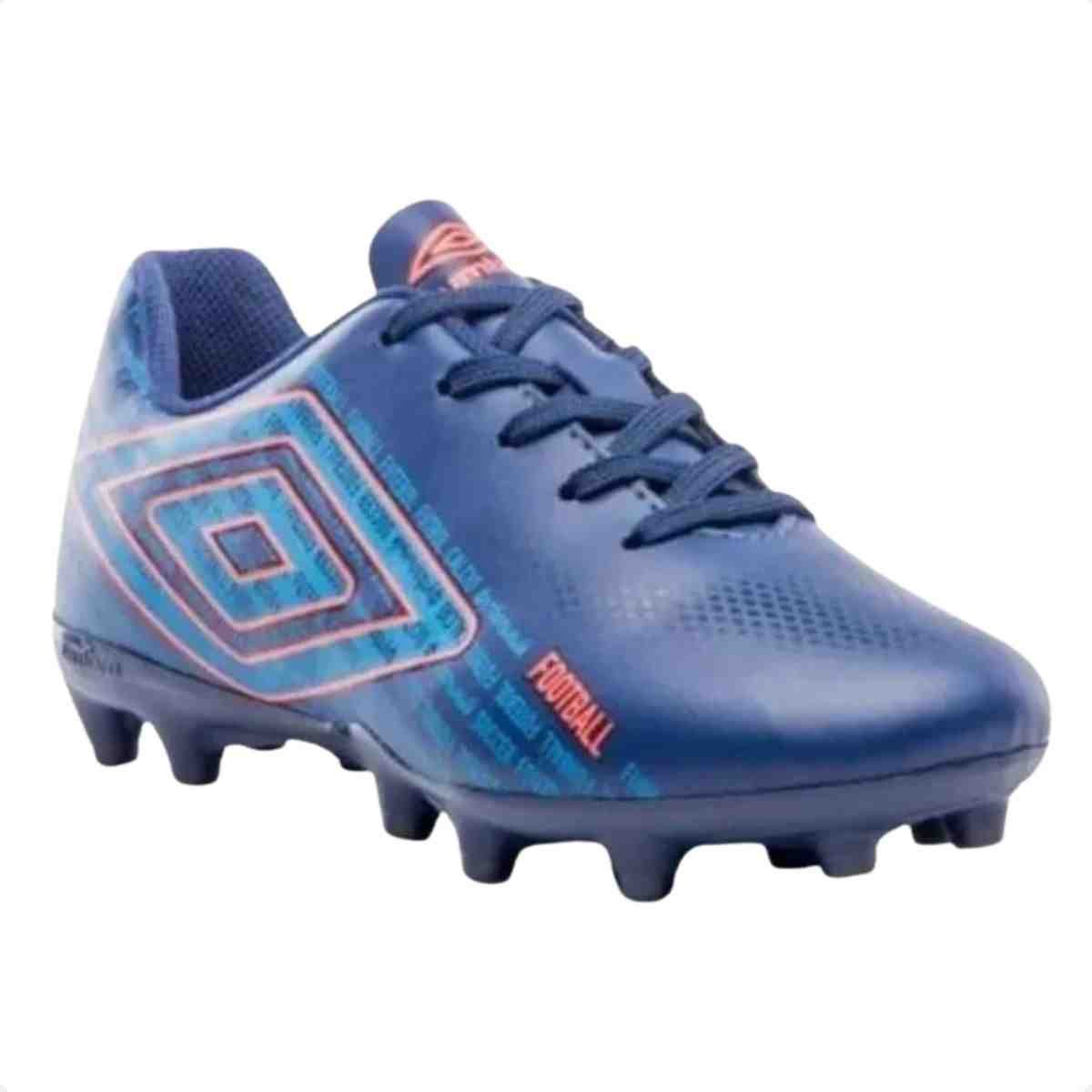 Chuteira Campo Infantil Umbro Football  Azul Coral Azul 2