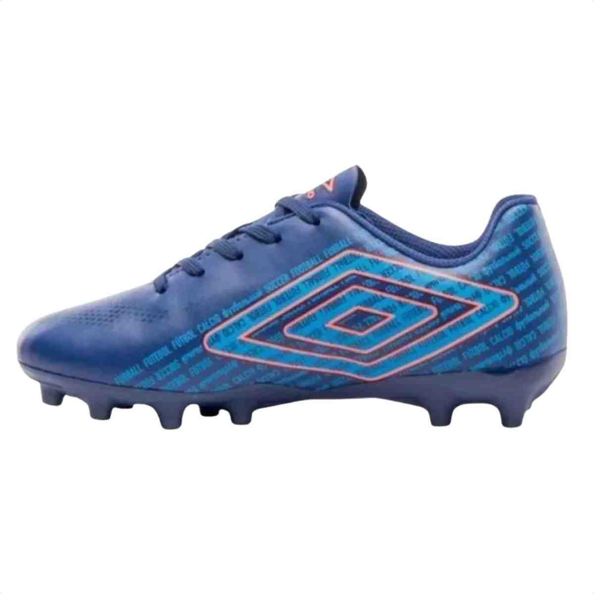 Chuteira Campo Infantil Umbro Football  Azul Coral Azul 4