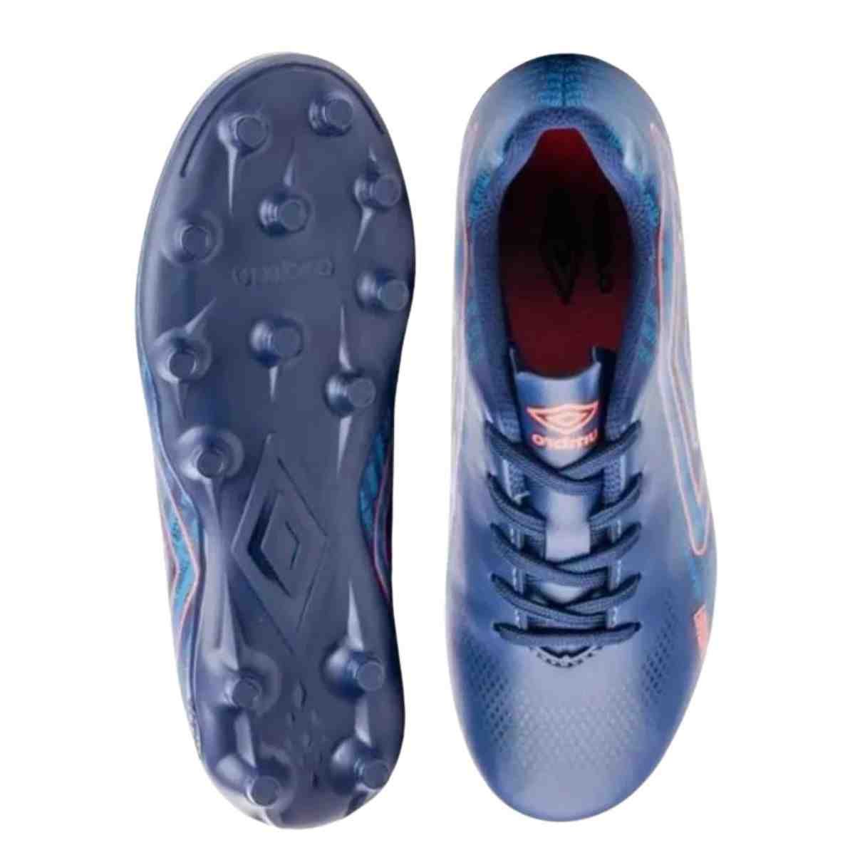 Chuteira Campo Infantil Umbro Football  Azul Coral Azul 5