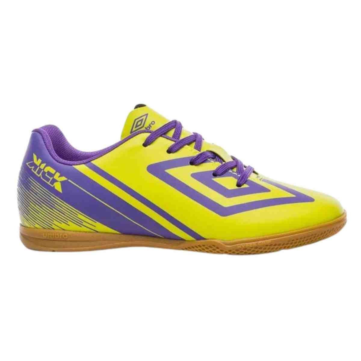 Chuteira Indoor Inf Umbro Kick Jr Amarelo Roxo
