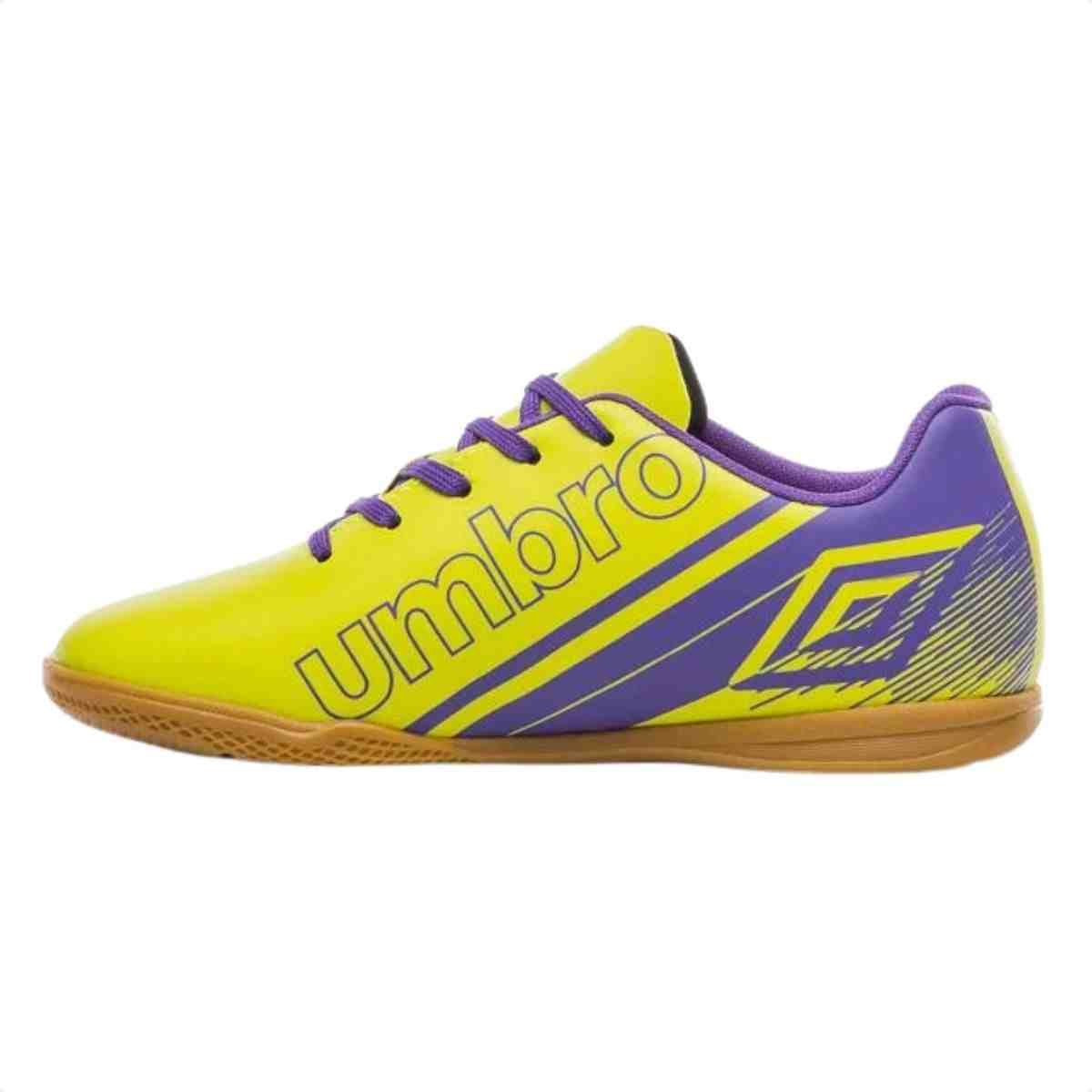 Chuteira Indoor Inf Umbro Kick Jr Amarelo Roxo Amarelo 4