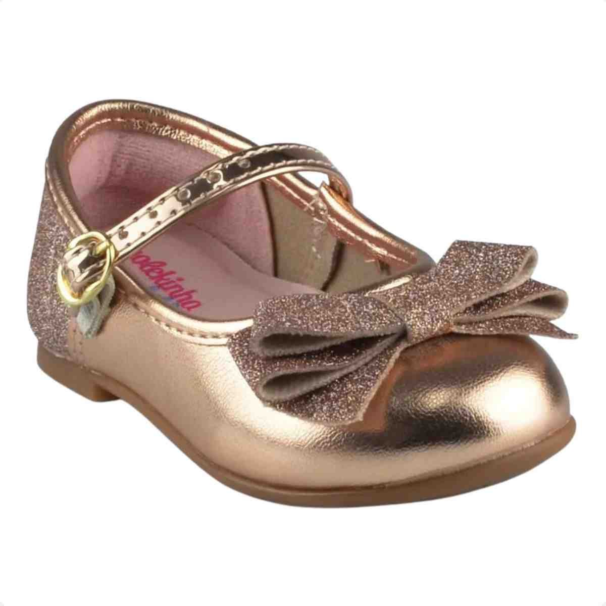 Sapatilha Infantil Molekinha Ouro Rosado Rose Gold 2