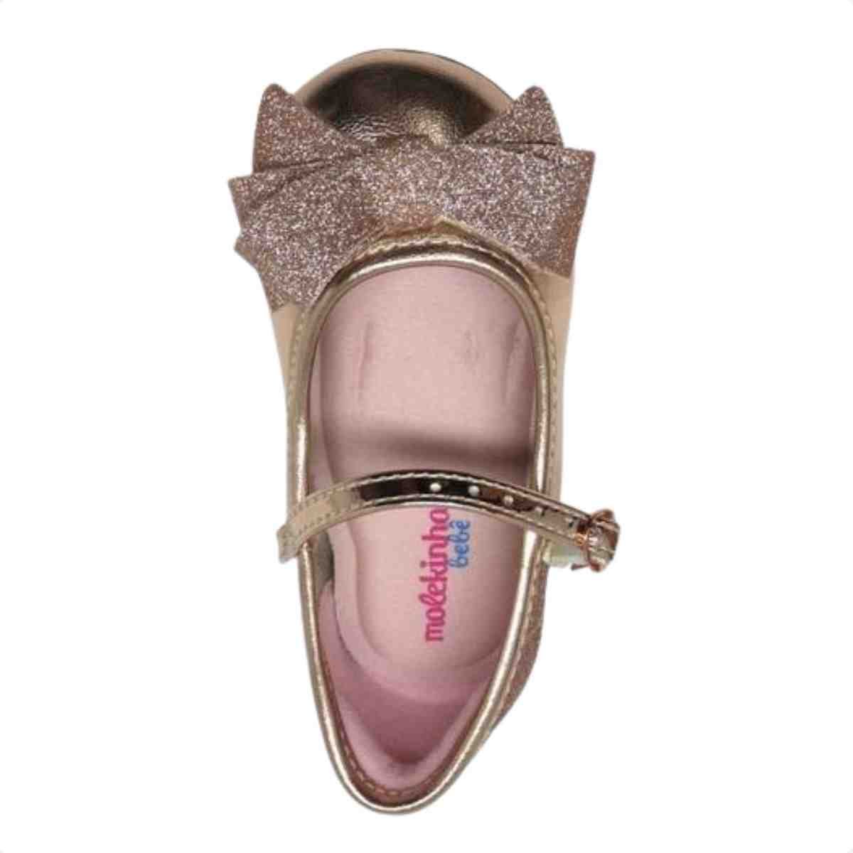 Sapatilha Infantil Molekinha Ouro Rosado Rose Gold 3