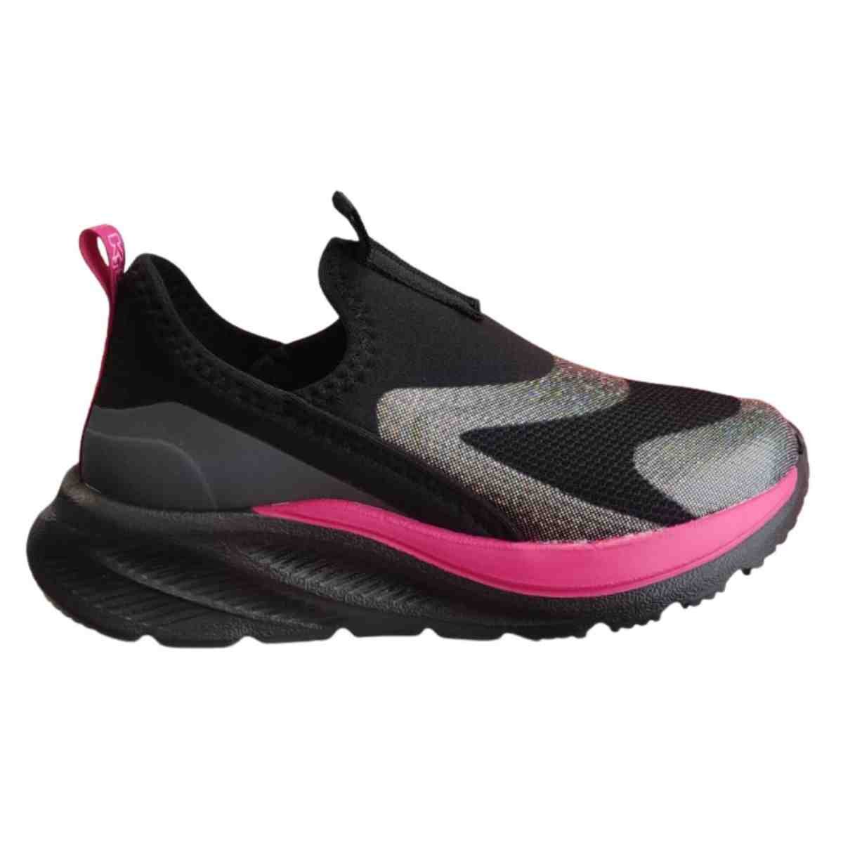 Tênis Running Infantil Klin  Preto Pink