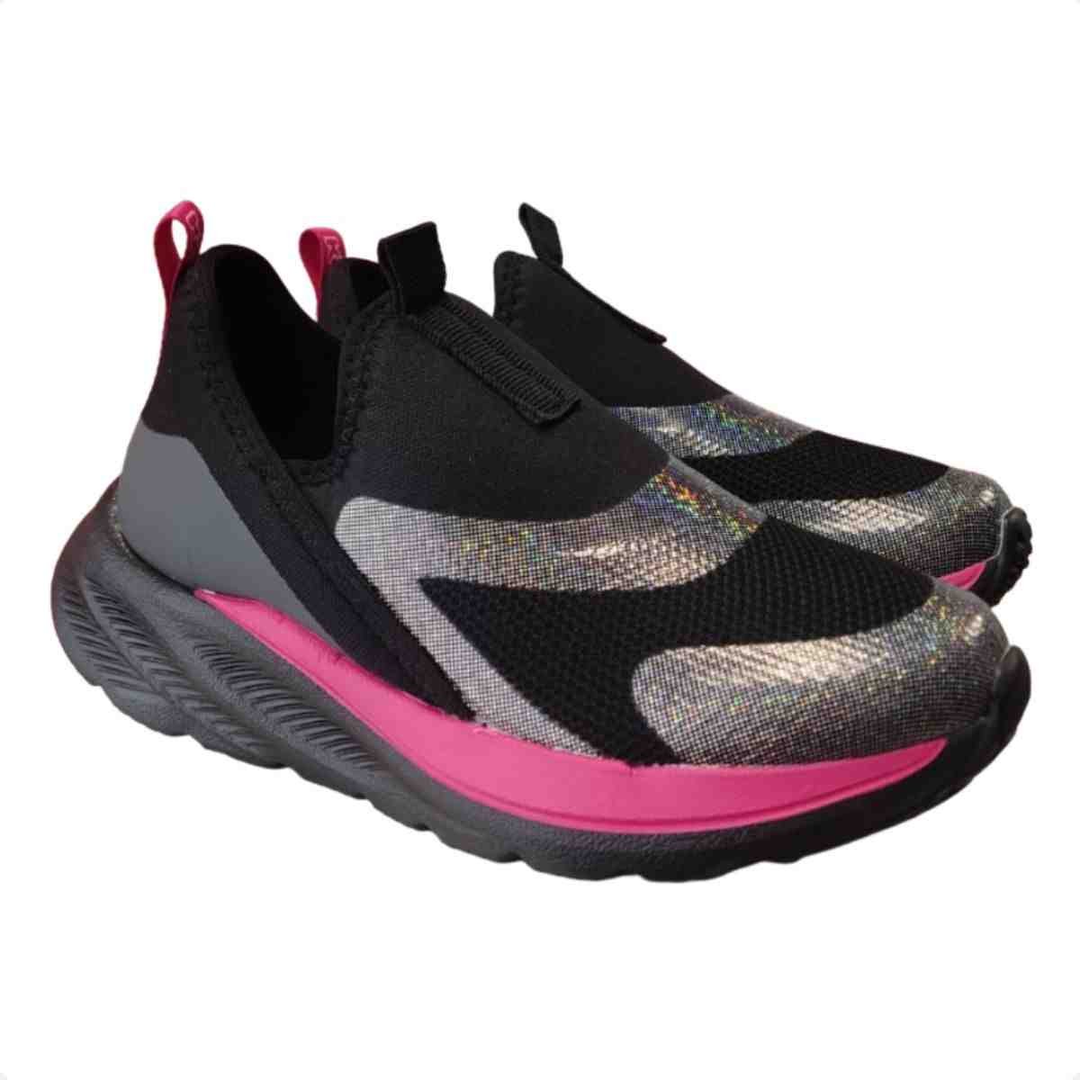 Tênis Running Infantil Klin  Preto Pink Peto/Rosa 2