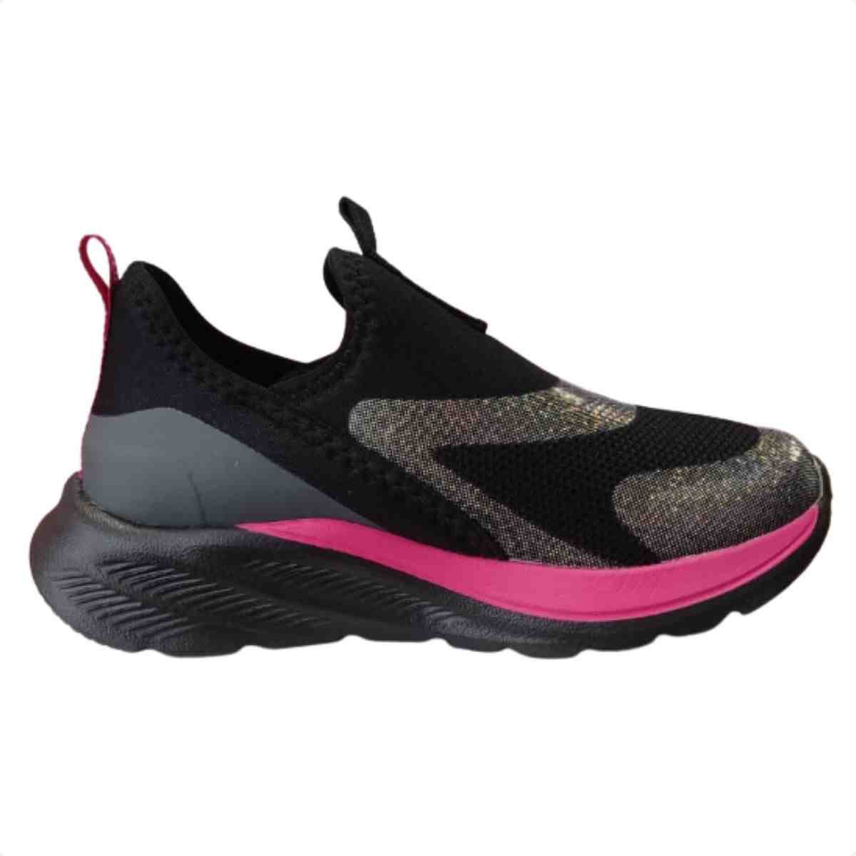Tênis Running Infantil Klin  Preto Pink Peto/Rosa 3