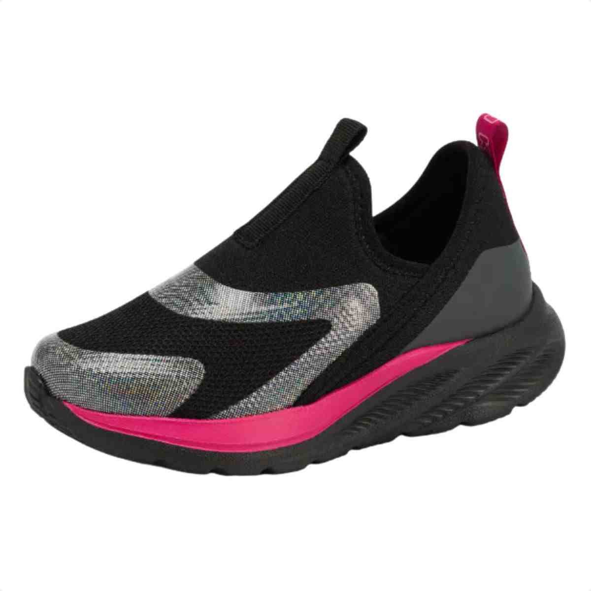 Tênis Running Infantil Klin  Preto Pink Peto/Rosa 4
