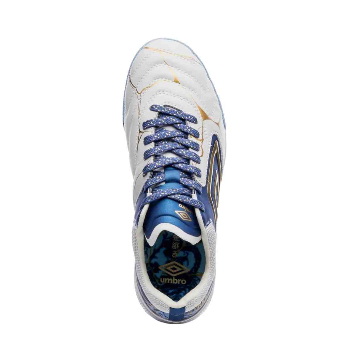Chuteira Society Masculina Umbro Ada Master Class Pro Bump Branca E Azul Branco/Azul 3