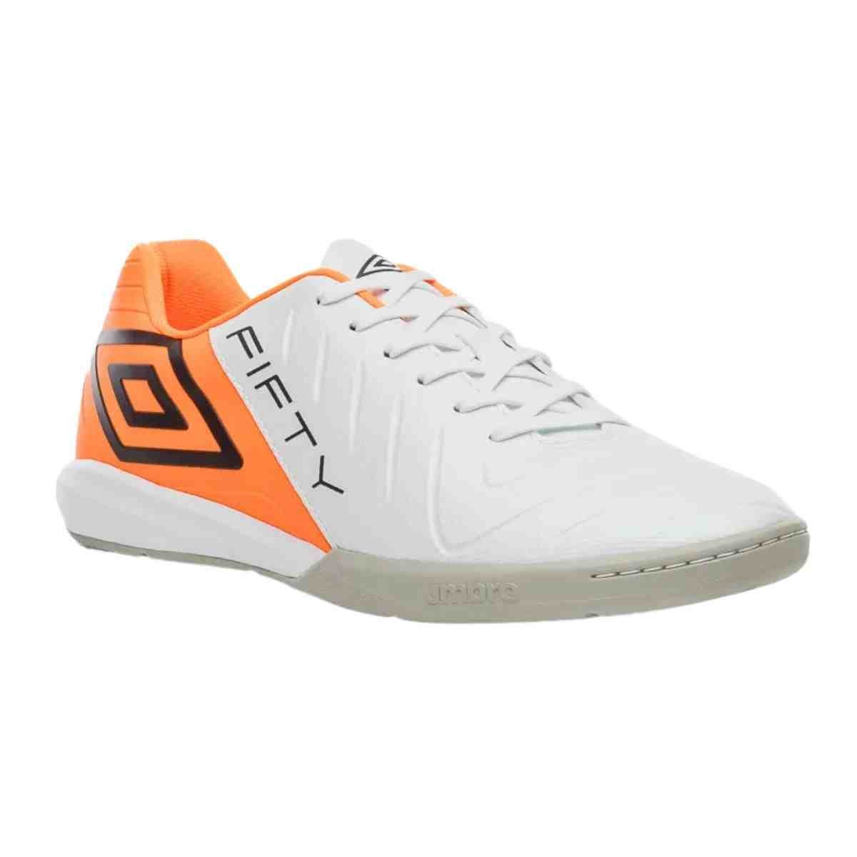 Chuteira Indoor Masculina Umbro Fifty Vi Branco E Laranja Branco 2