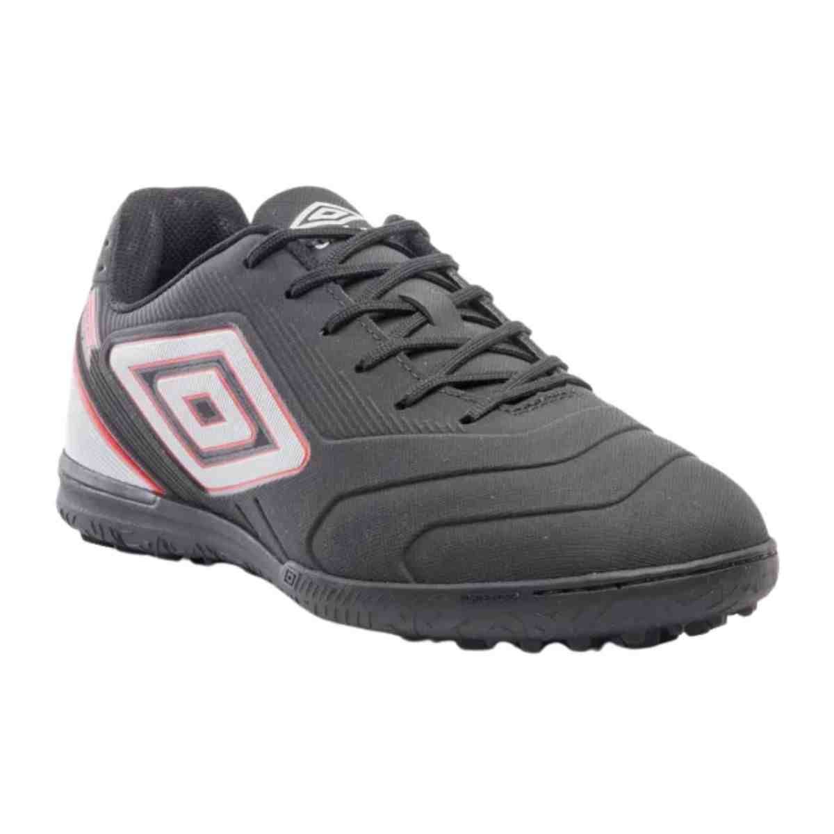 Chuteira Society Masculina Umbro Attak Iii Preta E Vermelha Preto 2