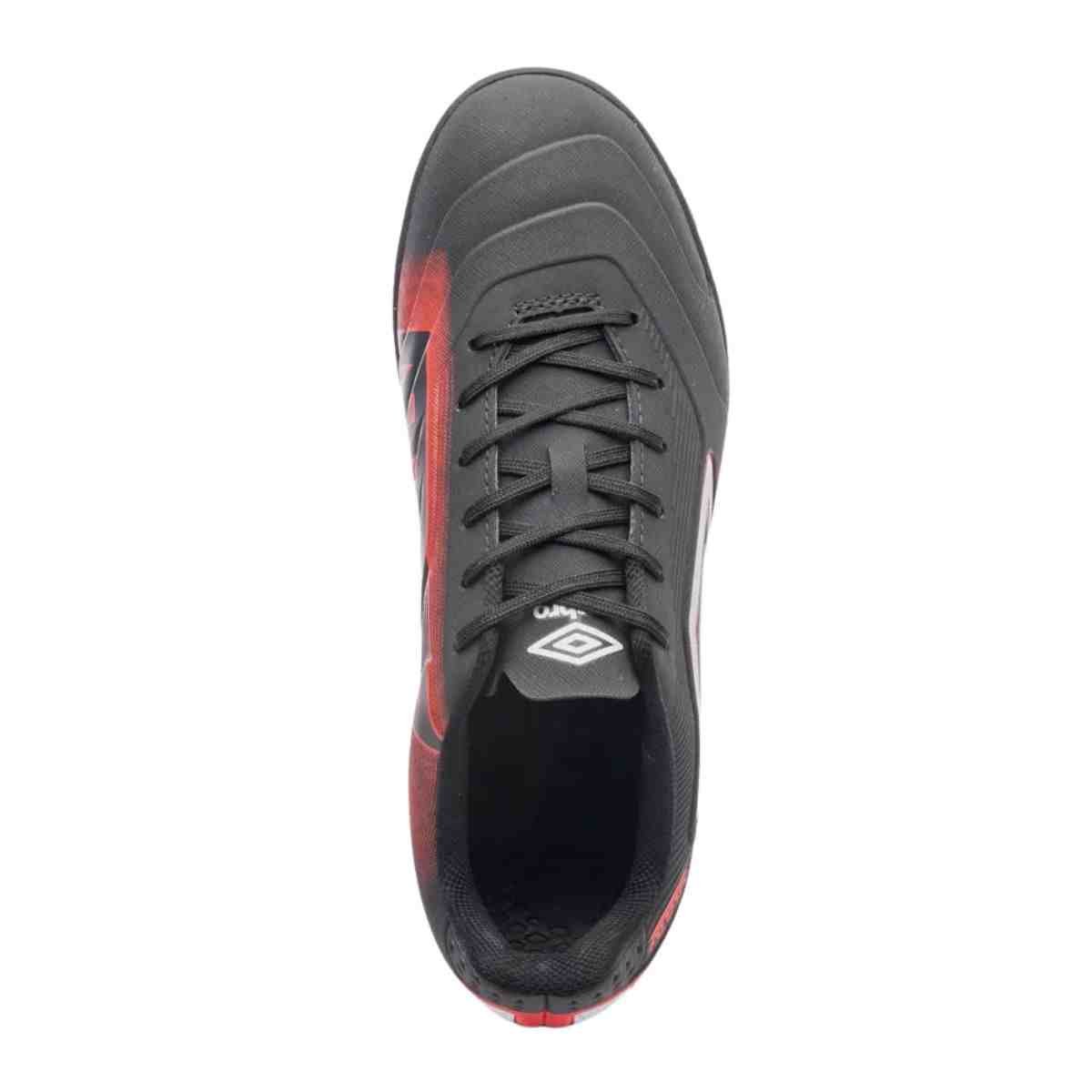 Chuteira Society Masculina Umbro Attak Iii Preta E Vermelha Preto 3