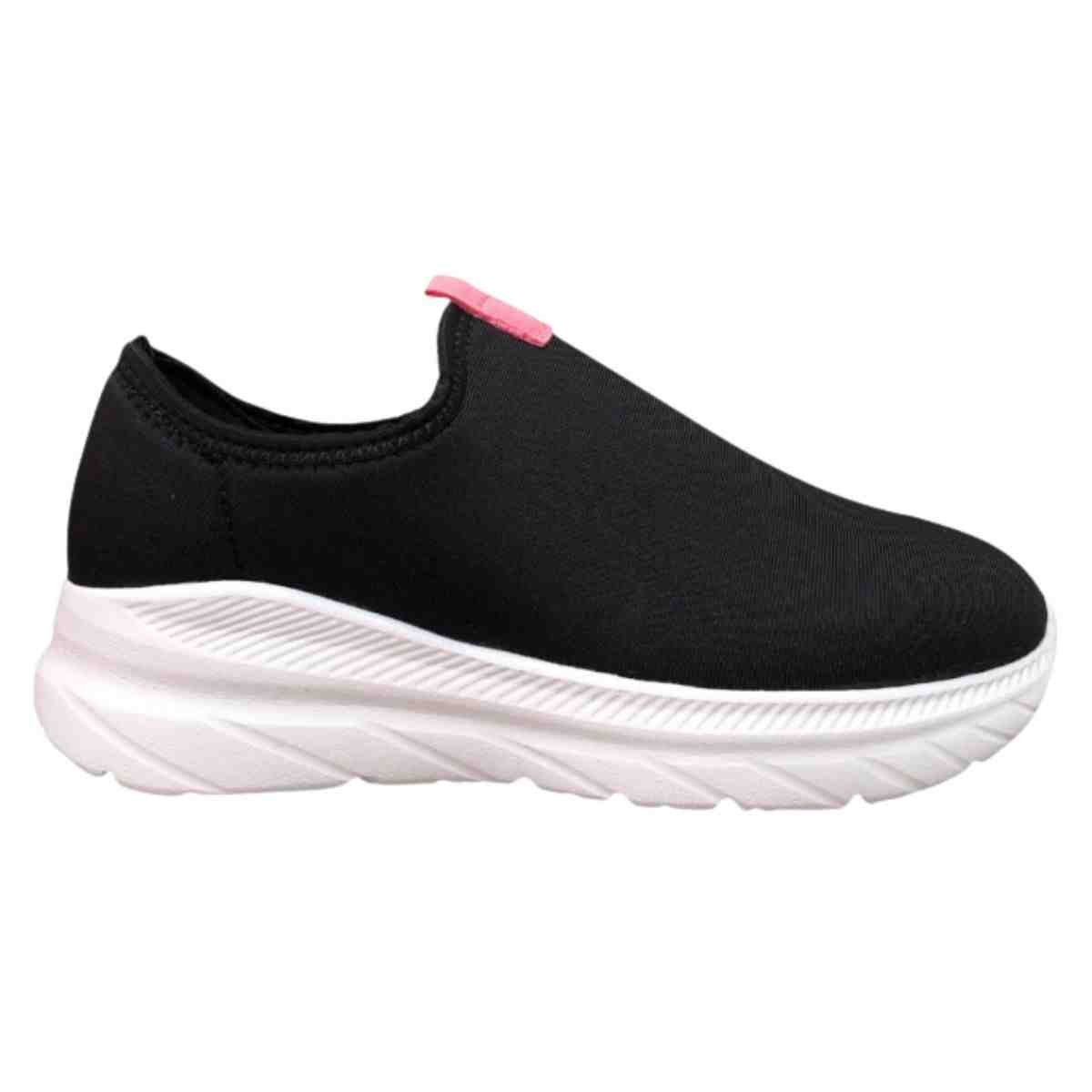 Tênis Slip On Infantil Molekinha Preto Rosa