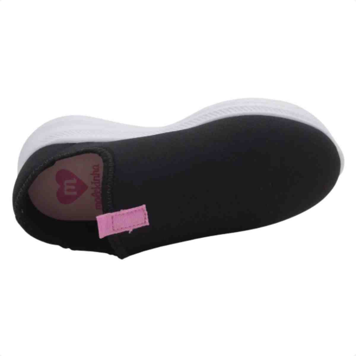 Tênis Slip On Infantil Molekinha Preto Rosa Preto 3