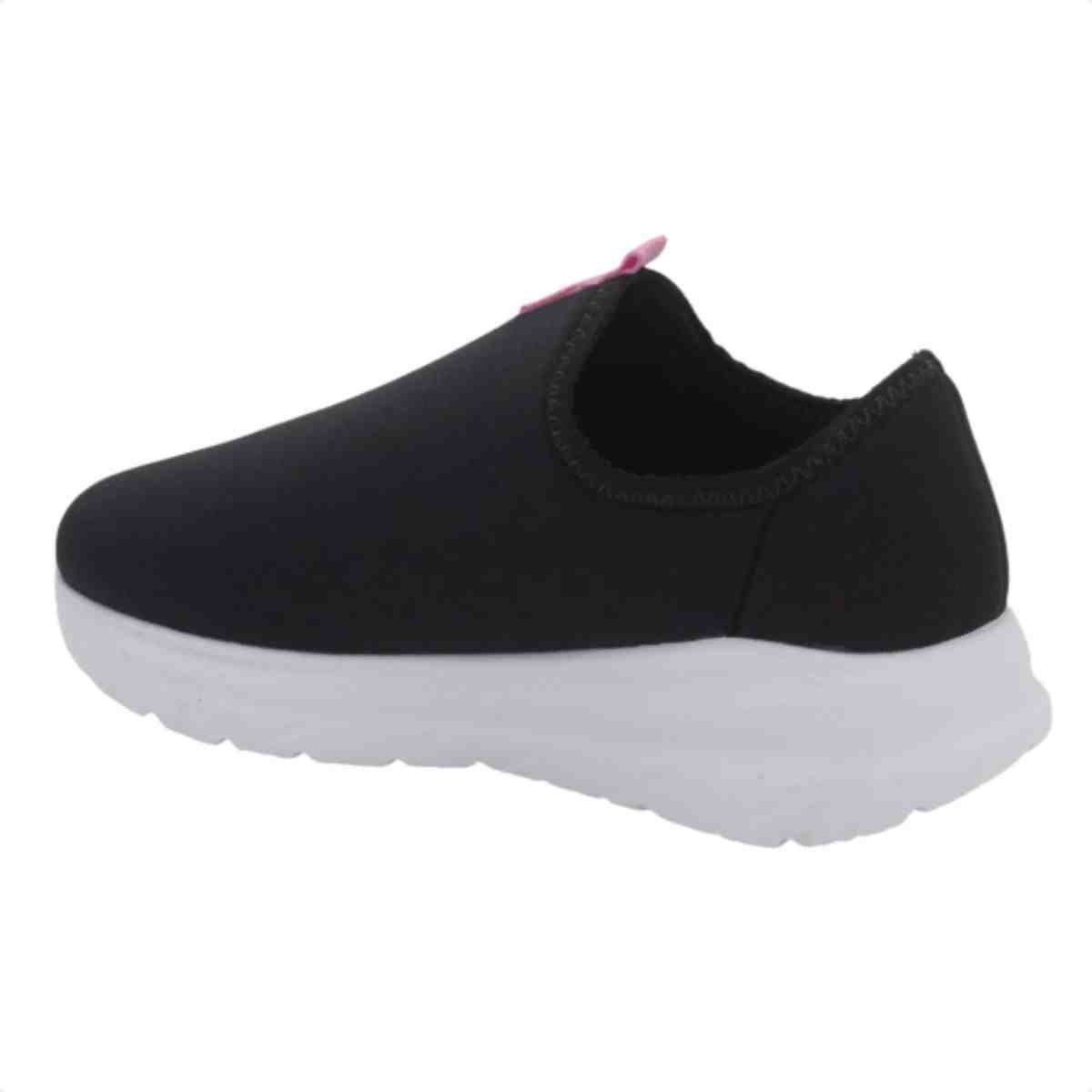 Tênis Slip On Infantil Molekinha Preto Rosa Preto 4