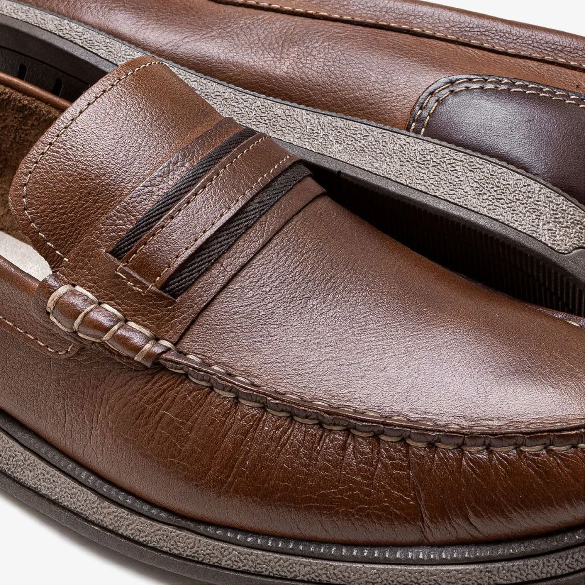 Sapato Mocassim Masculino Democrata Nash Marrom Marrom 3