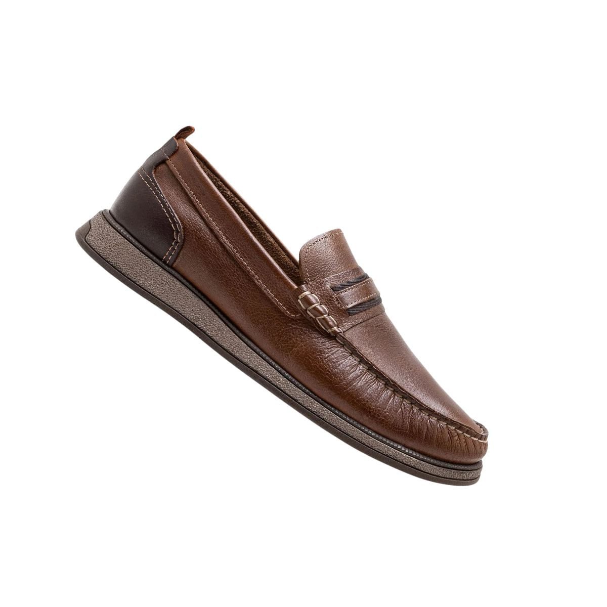 Sapato Mocassim Masculino Democrata Nash Marrom Marrom 6