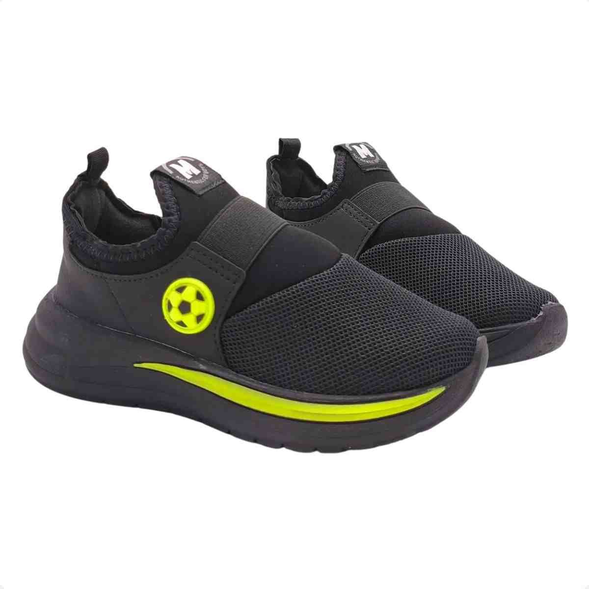 Tênis Casual Infantil Molekinho Preto Verde Preto 2