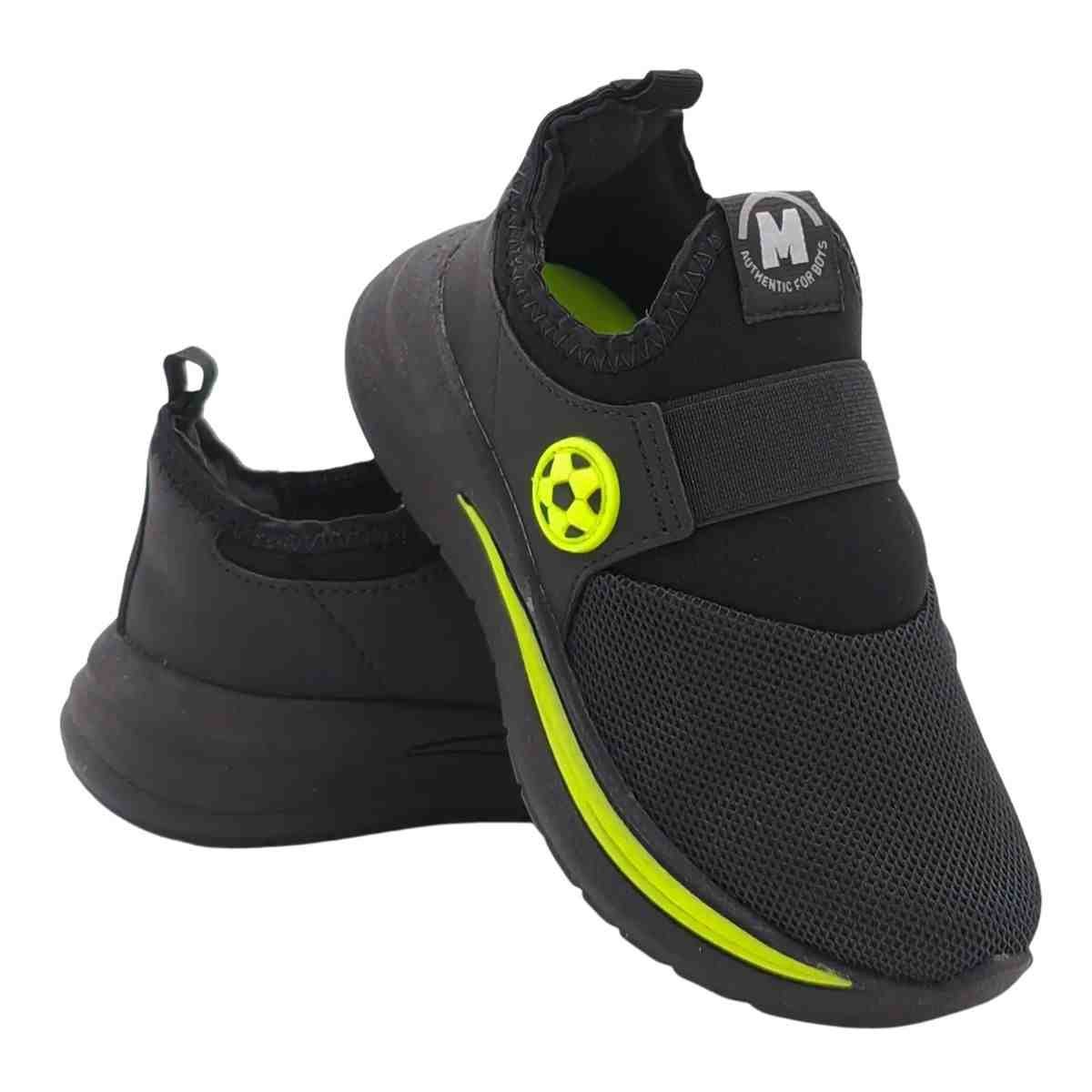 Tênis Casual Infantil Molekinho Preto Verde Preto 7