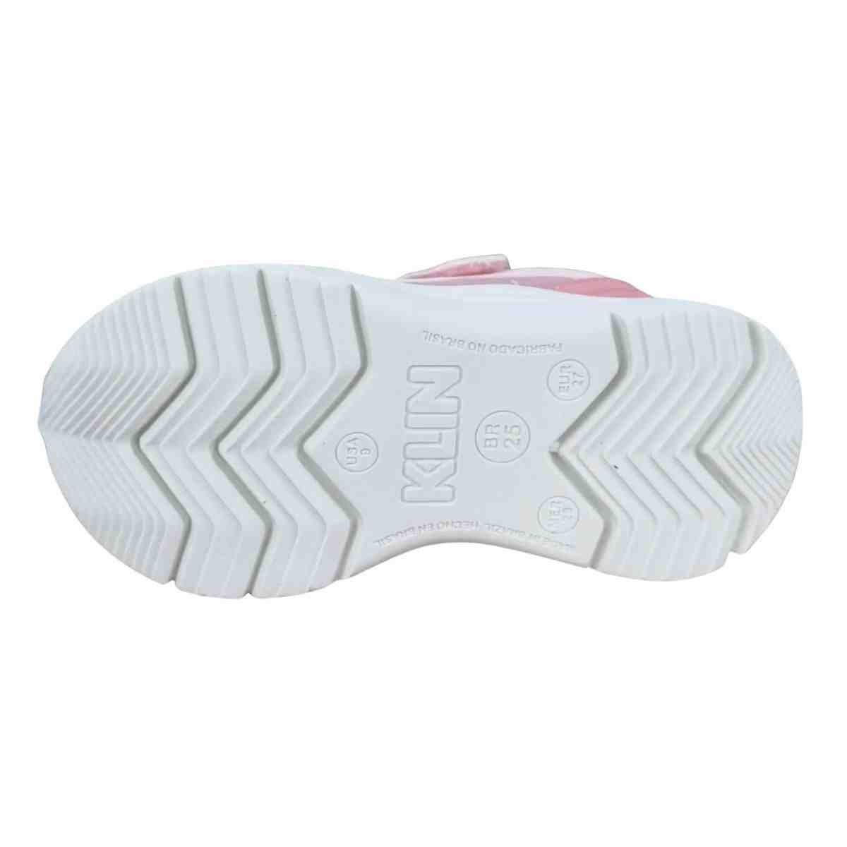 Tênis Running Infantil Klin Rosa Flor Coral Candy Rosa 7