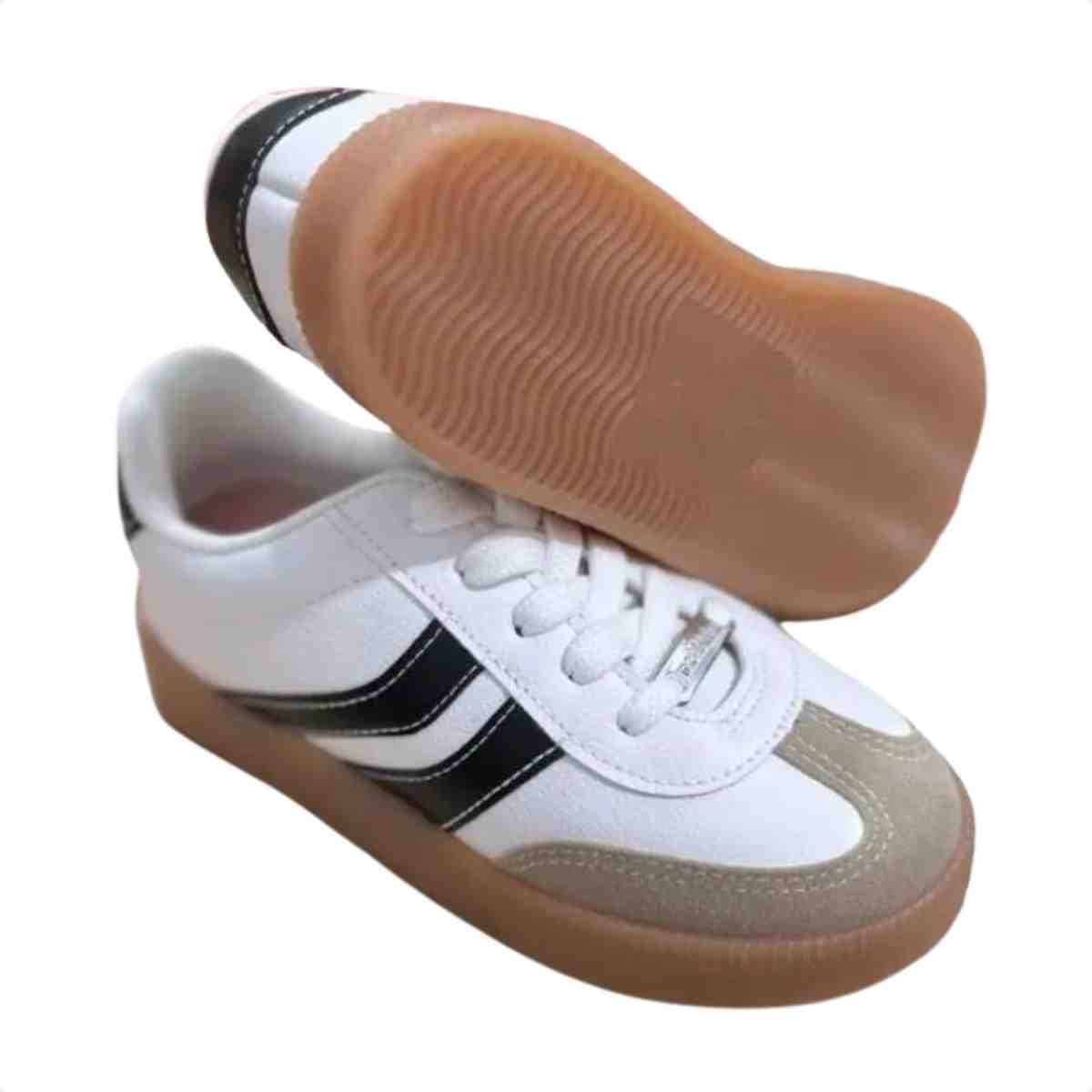 Tênis Casual Infantil Molekinha Branco Off Preto Branco 4