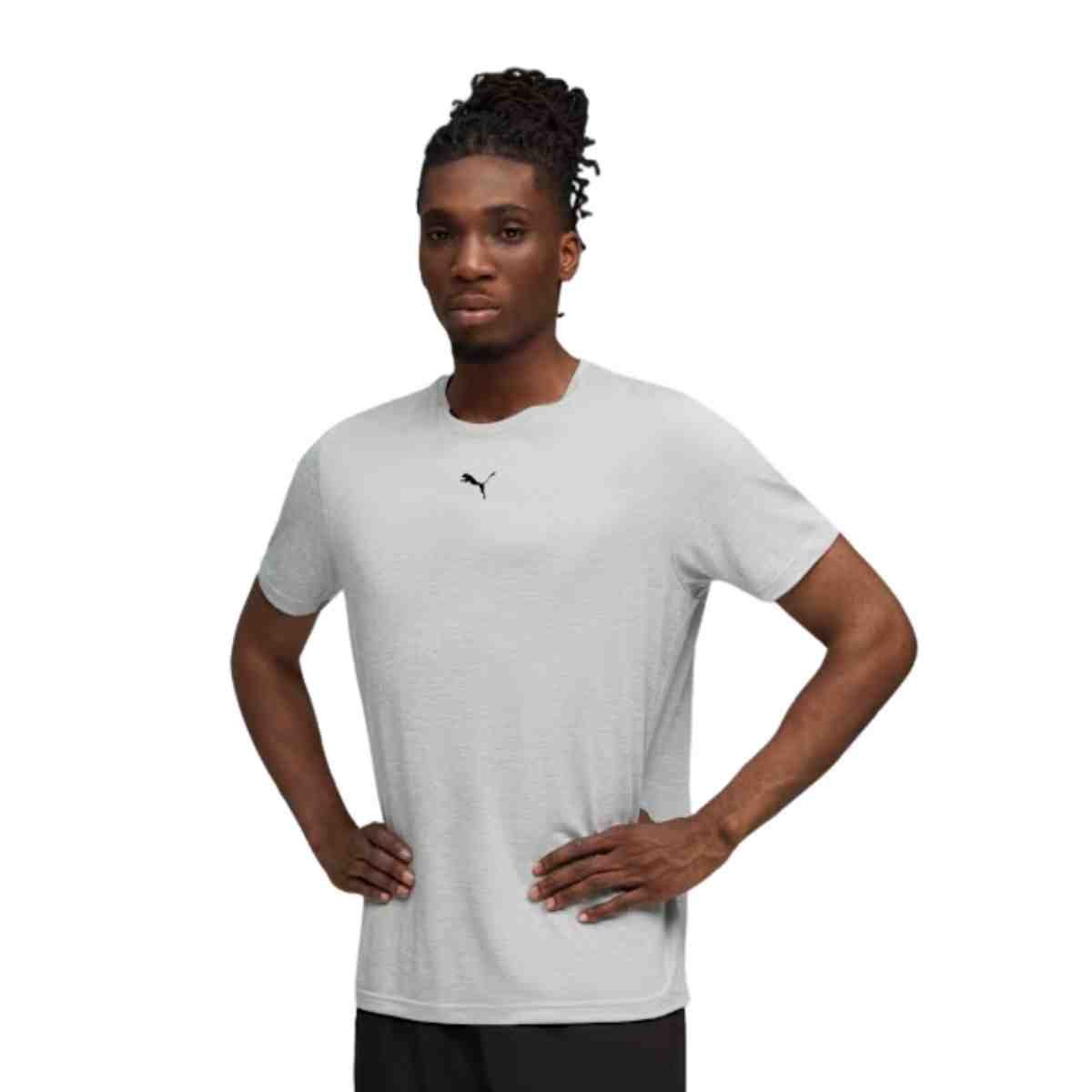 Camiseta Masculina Puma Polo Mesclada Treino Essentials Cinza